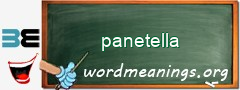 WordMeaning blackboard for panetella